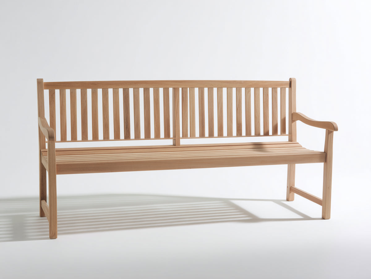 Banc de jardin - Bois - 185 x 61 x 91 cm - Bois naturel - Style classique