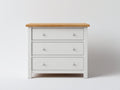 Commode - bois - 95x43x100 cm - blanc-marron - style campagne moderne