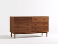 Commode - bois - 150x45x85 cm - marron - style moderne rétro