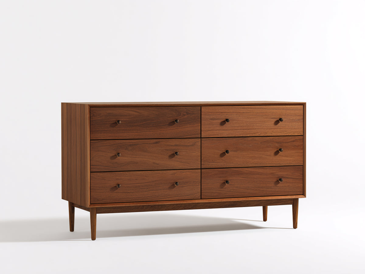 Commode - bois - 150x45x85 cm - marron - style moderne rétro