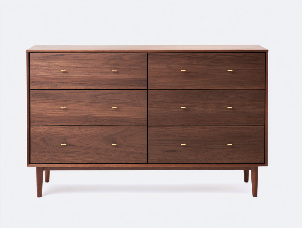 Commode - bois - 160x45x88 cm - marron - style moderne rétro