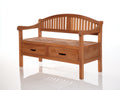 Banc de jardin - Bois - 128 x 58 x 88 cm - Brun moyen - Style classique avec rangement