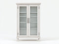 Bibliothèque - bois-verre-métal - 98x41x178 cm - blanc cassé - style campagne classique