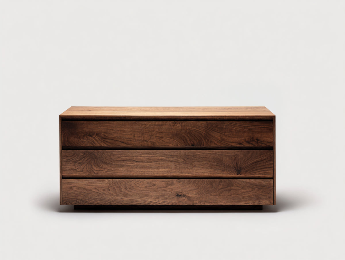 Commode - bois - 135x45x78 cm - marron - style moderne minimaliste