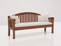 Banc de jardin - Bois-Tissu - 178 x 64 x 90 cm - Brun foncé-Écru - Style classique