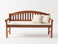 Banc de jardin - Bois-Tissu - 160 x 62 x 91 cm - Brun-Crème - Style classique