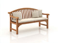 Banc de jardin - Bois-Tissu - 168 x 64 x 94 cm - Brun naturel-Crème - Style classique