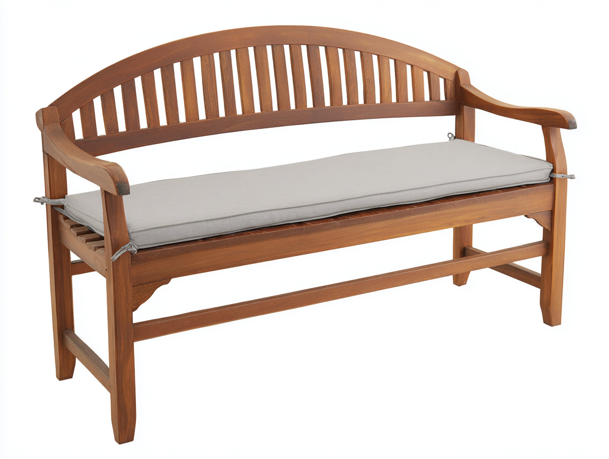Banc de jardin - Bois-Tissu - 158 x 61 x 91 cm - Brun chaud-Gris clair - Style traditionnel