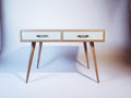 Bureau - bois - 100 x 45 x 75 cm - blanc-bois naturel - style scandinave
