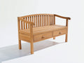 Banc de jardin - Bois - 152 x 60 x 89 cm - Bois naturel - Style traditionnel avec rangement
